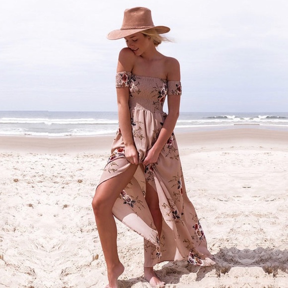 🌺BOHO Off The Shoulder Floral Dress🌺 - Picture 2 of 6